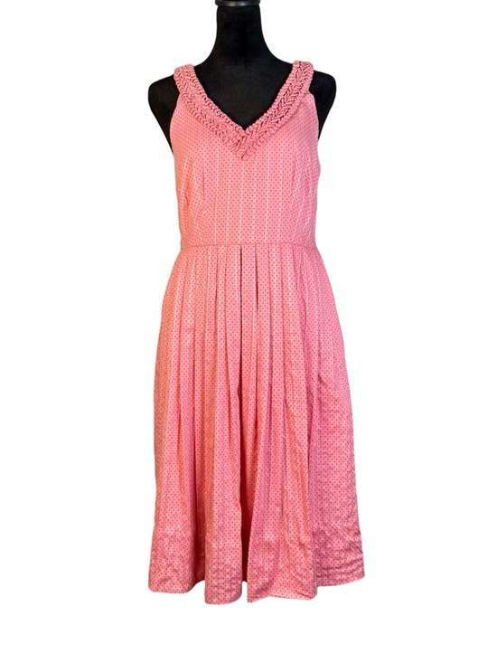 Dresses & Skirts - Anthropologie Moulinette Soeurs Melon Ball Pink Polka Dot Midi Dress Size 4